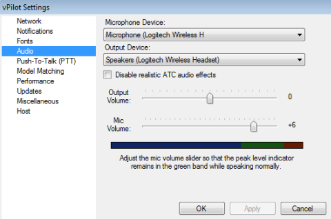 vPilot settings